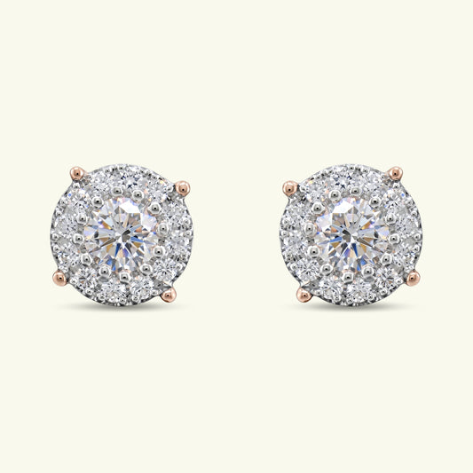 Elenara Halo Diamond Earrings