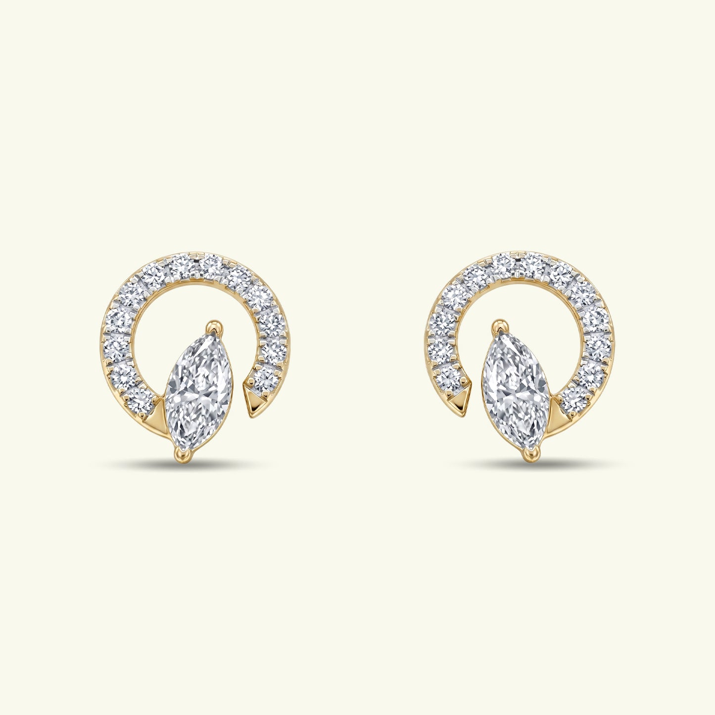 Elayna Arc Diamond Fancy Shape Earrings