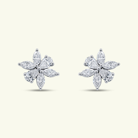 Celestine Crown Diamond Fancy Shape Earrings
