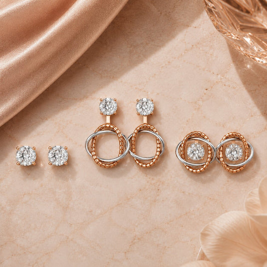 Convertible diamond hoop earrings with detachable halo