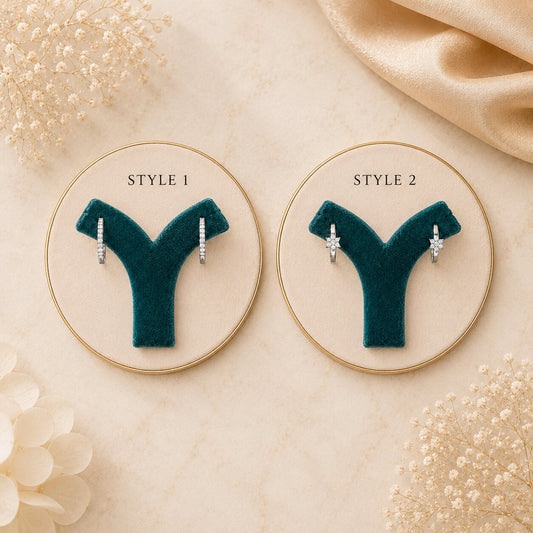 Reversible floral diamond hoop earrings in gold