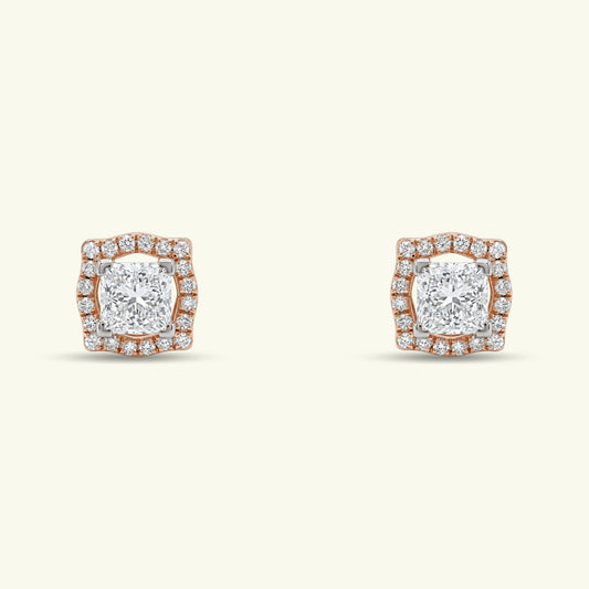 Elvyn Halo Diamond Earrings