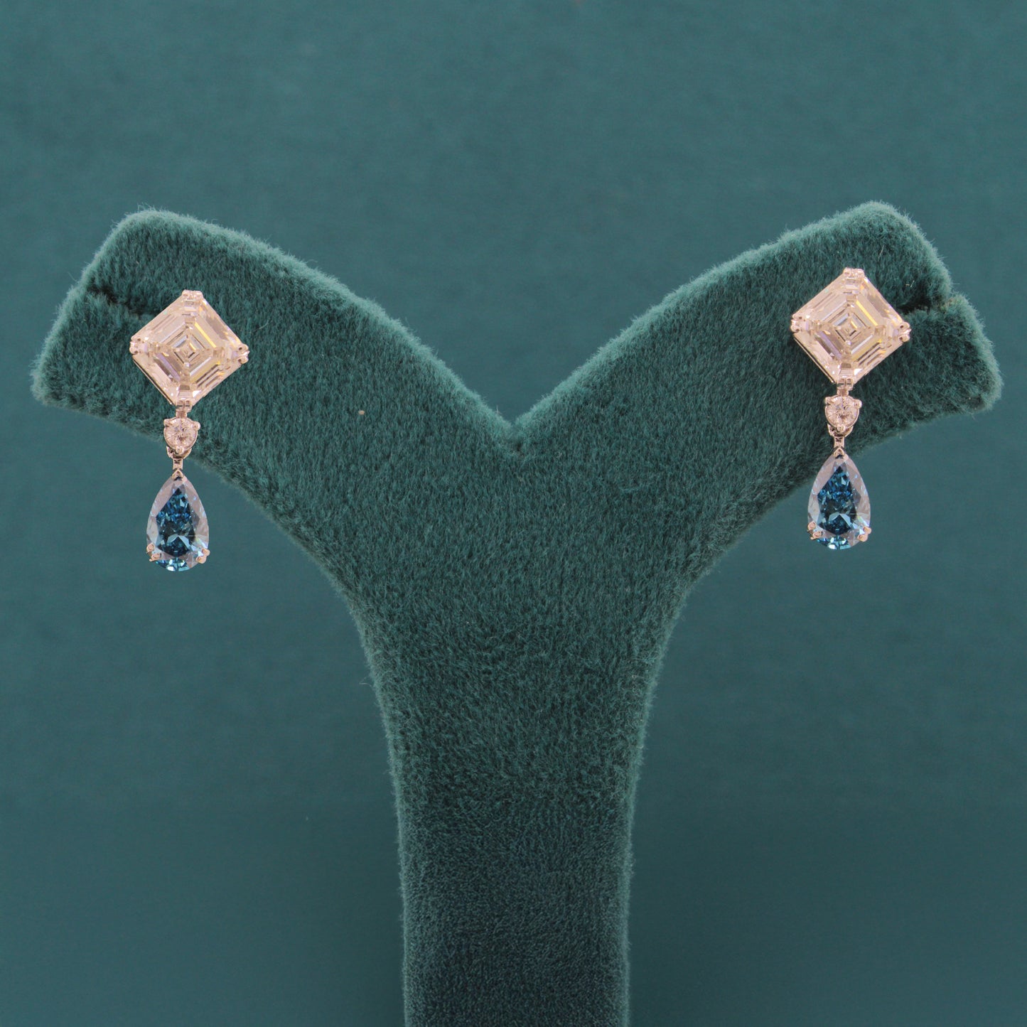 Cireya Drop Coloured Stone Diamond Earrings