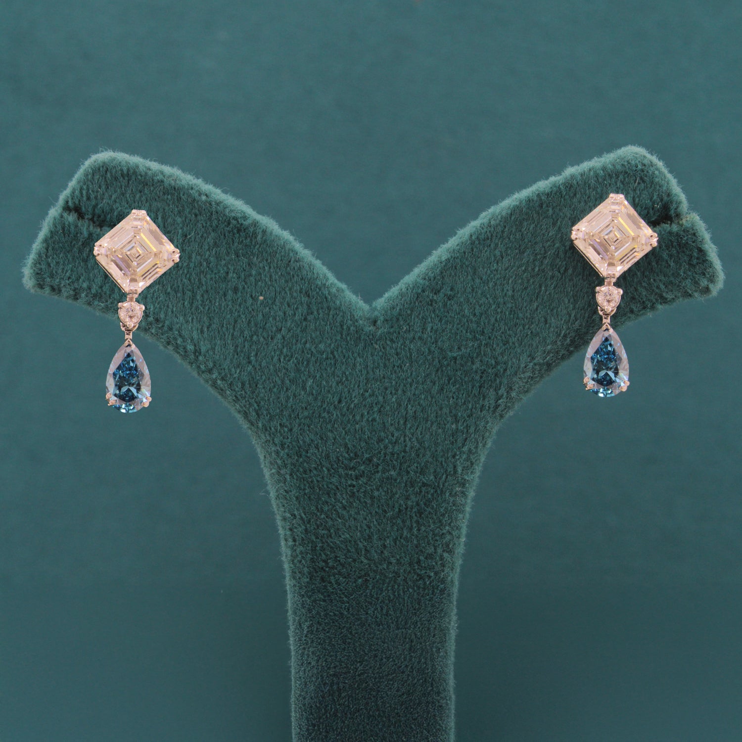 Cireya Drop Coloured Stone Diamond Earrings
