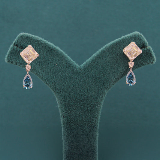 Cireya Drop Coloured Stone Diamond Earrings