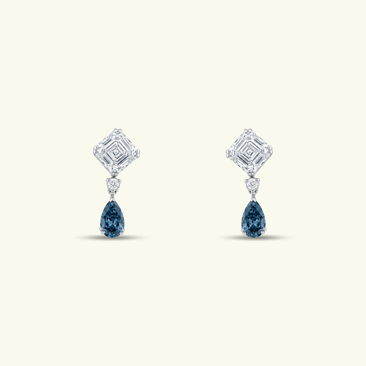 Cireya Drop Coloured Stone Diamond Earrings