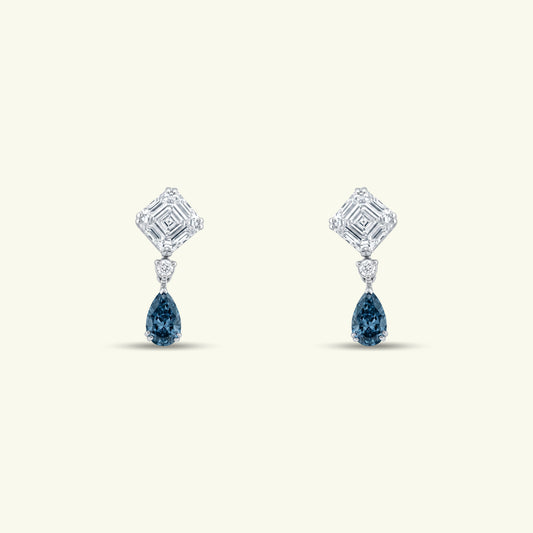Cireya Drop Coloured Stone Diamond Earrings
