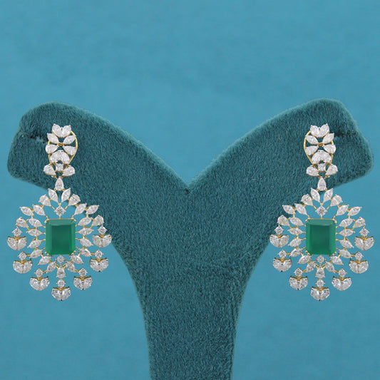 Marivyn Drop Coloured Stone Diamond Earrings