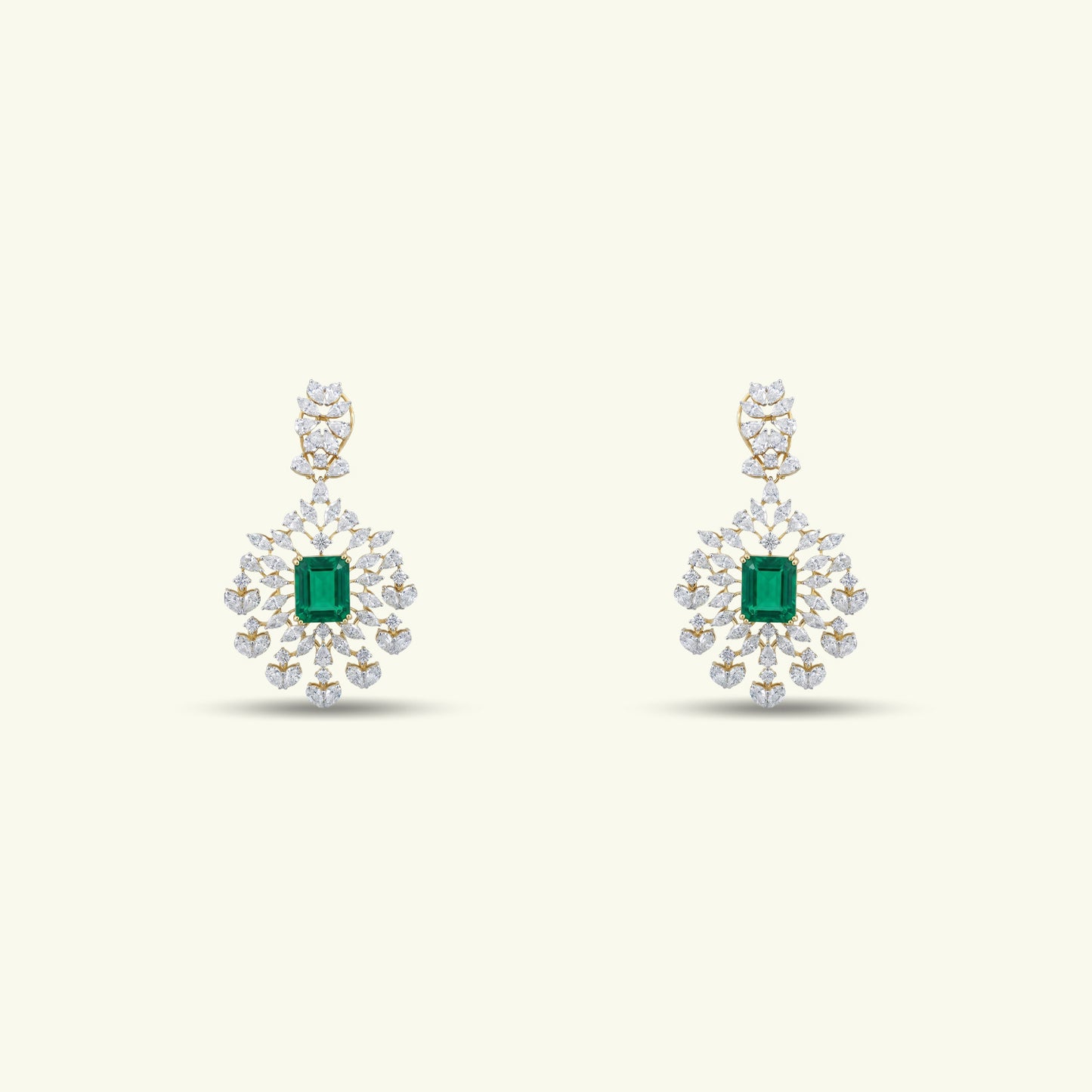 Marivyn Drop Coloured Stone Diamond Earrings