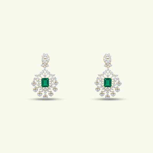 Marivyn Drop Coloured Stone Diamond Earrings