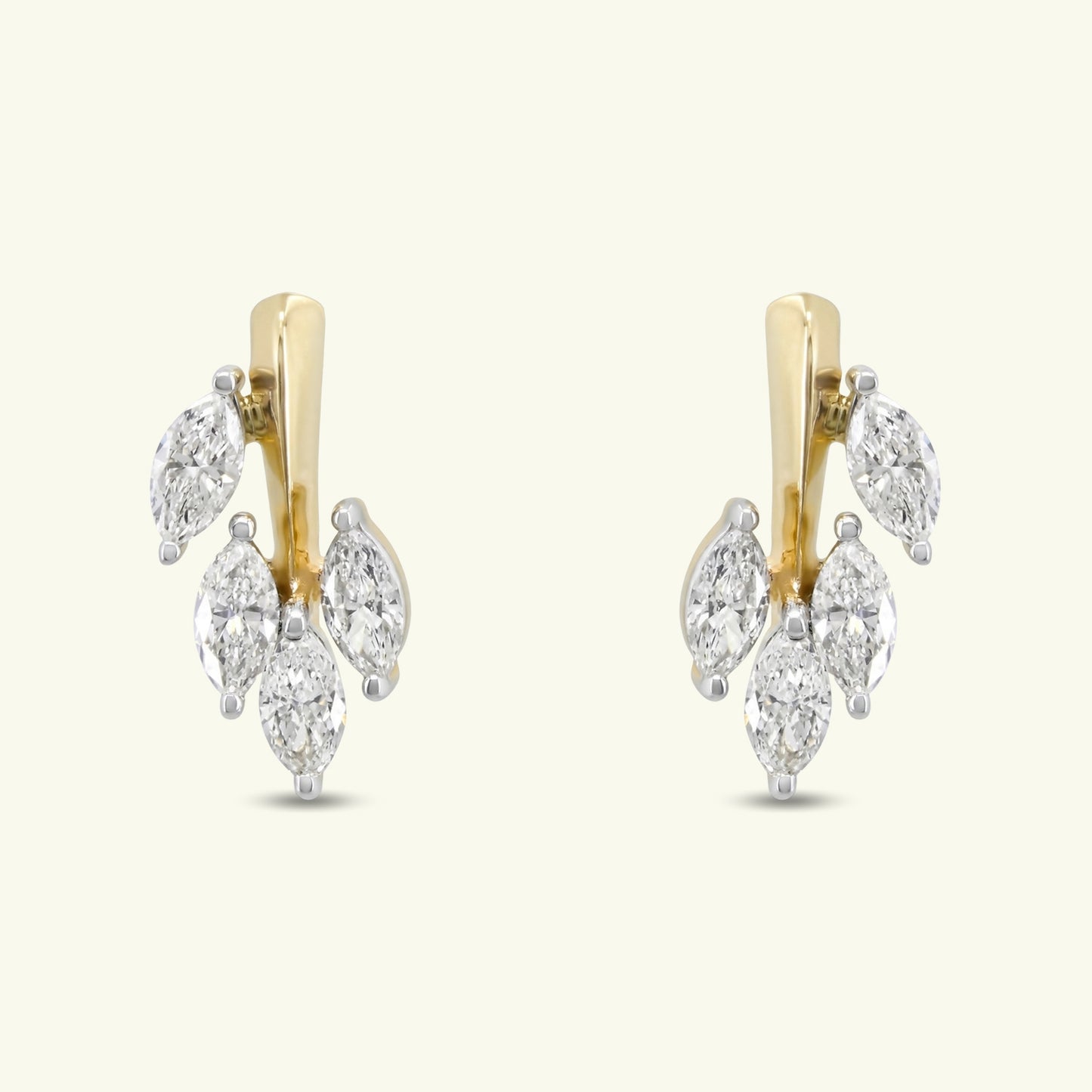  Veria Leaf Diamond Earrings 