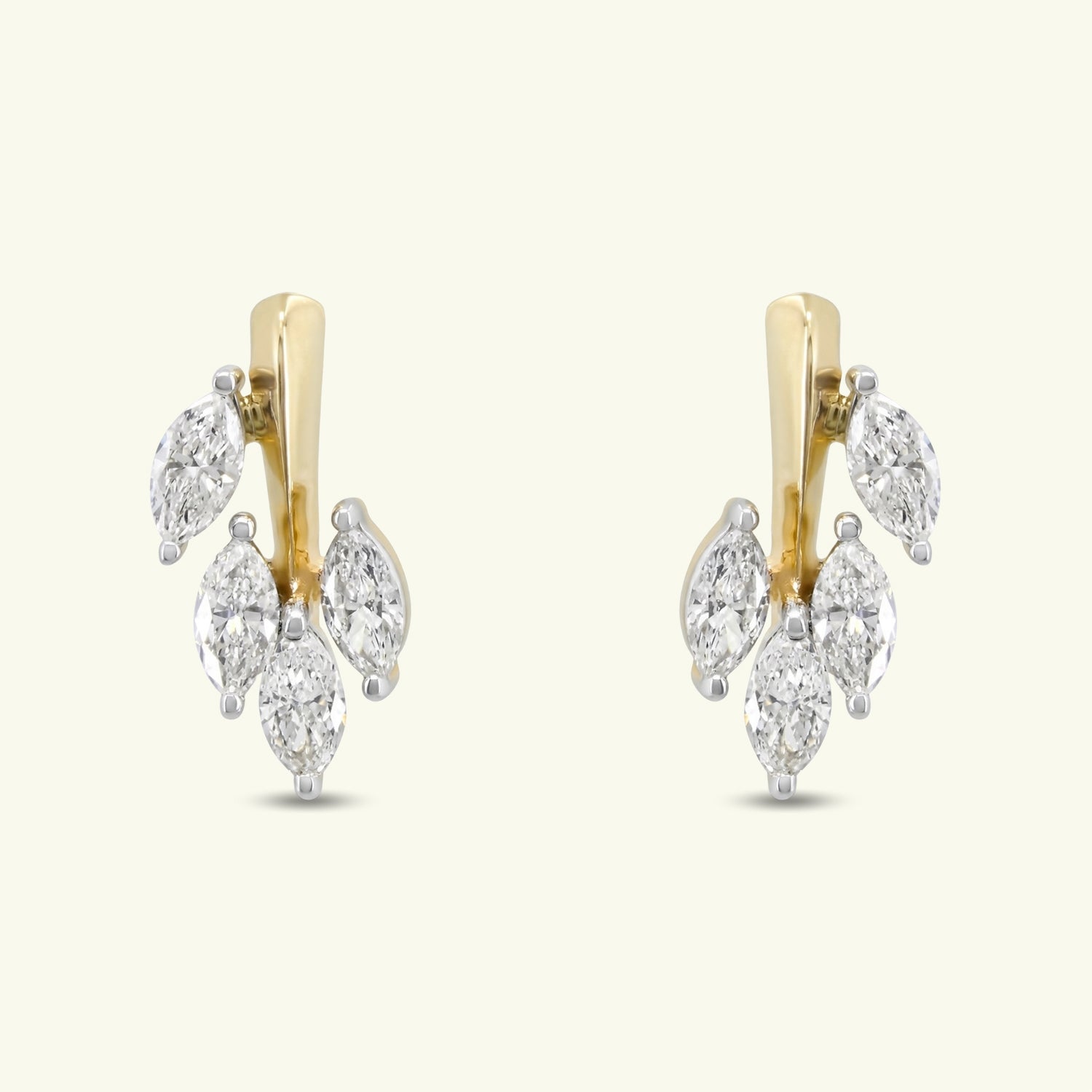  Veria Leaf Diamond Earrings 