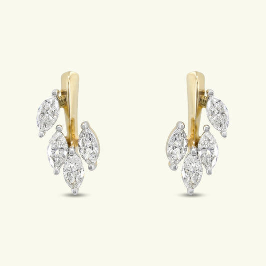 Veria Leaf Diamond Earrings 