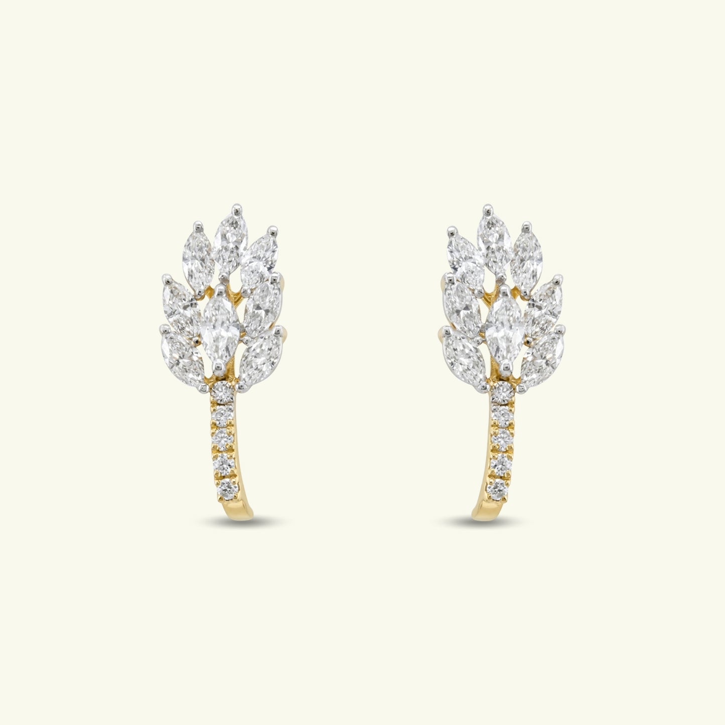 Sylith Leaf Diamond Earrings 
