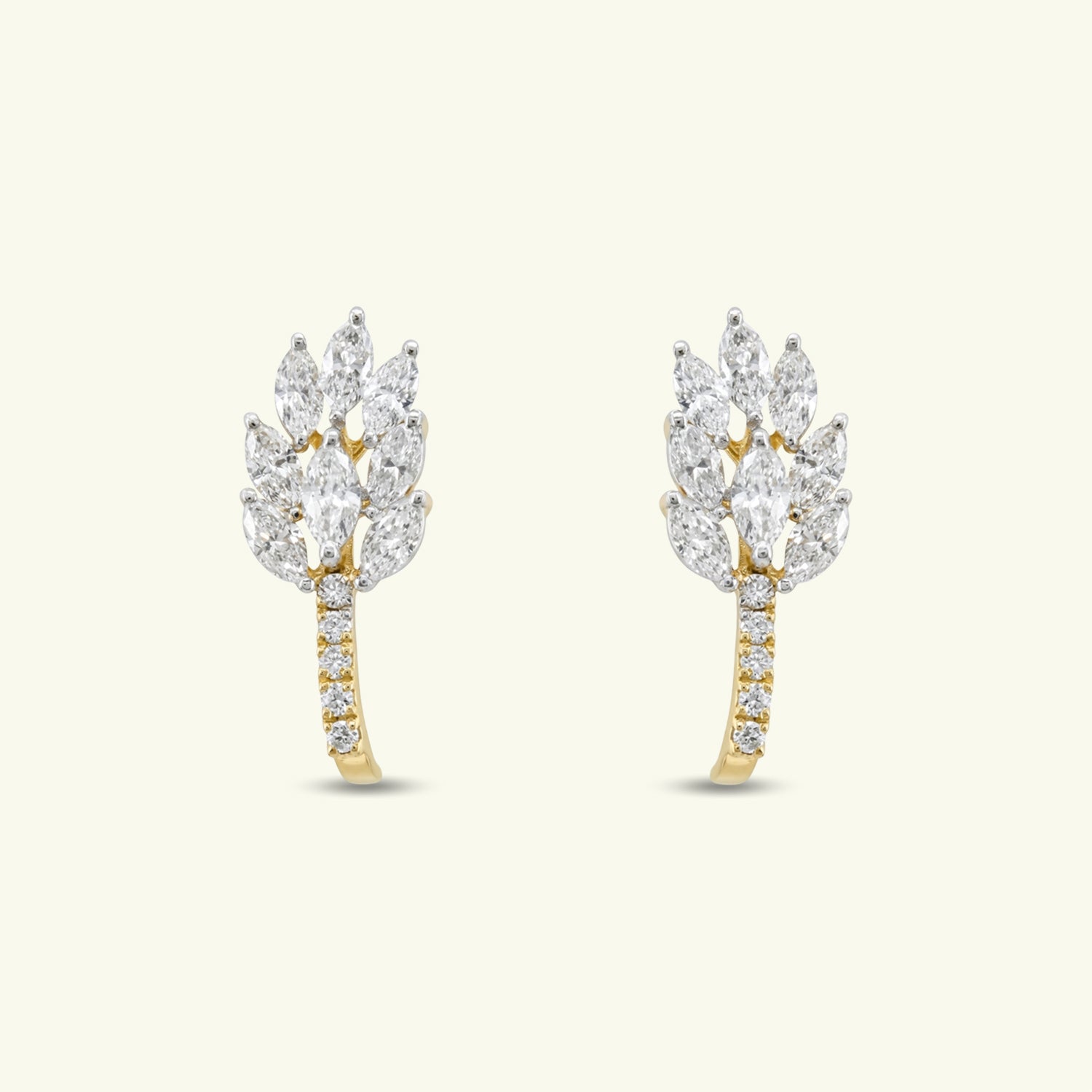  Sylith Leaf Diamond Earrings 