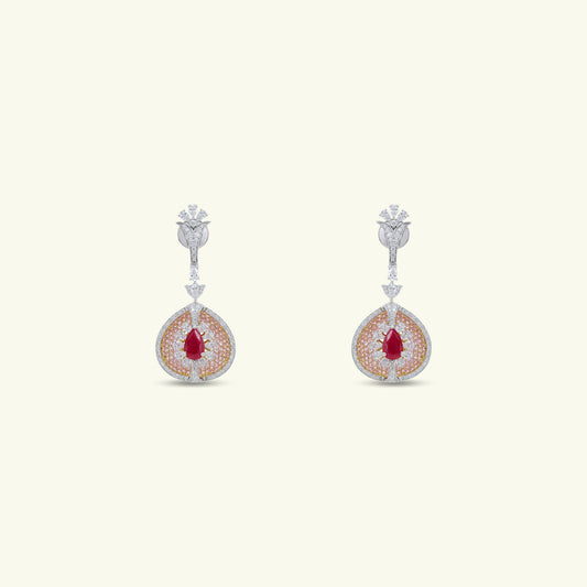 Gulnaar Ruby Diamond Earrings