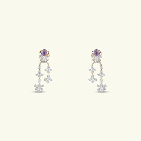 Amethyst Waltz Diamond Earrings