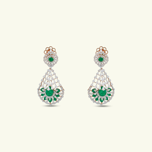 Mehrunisa Emerald Diamond Earrings