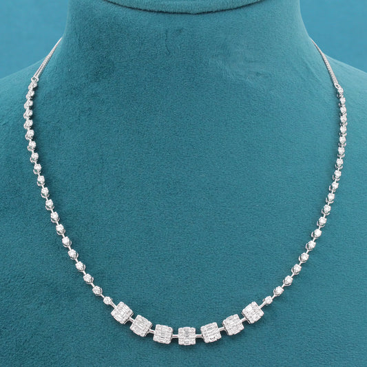 Leina Box Diamond Single Line Necklace