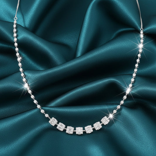 Leina Box Diamond Single Line Necklace