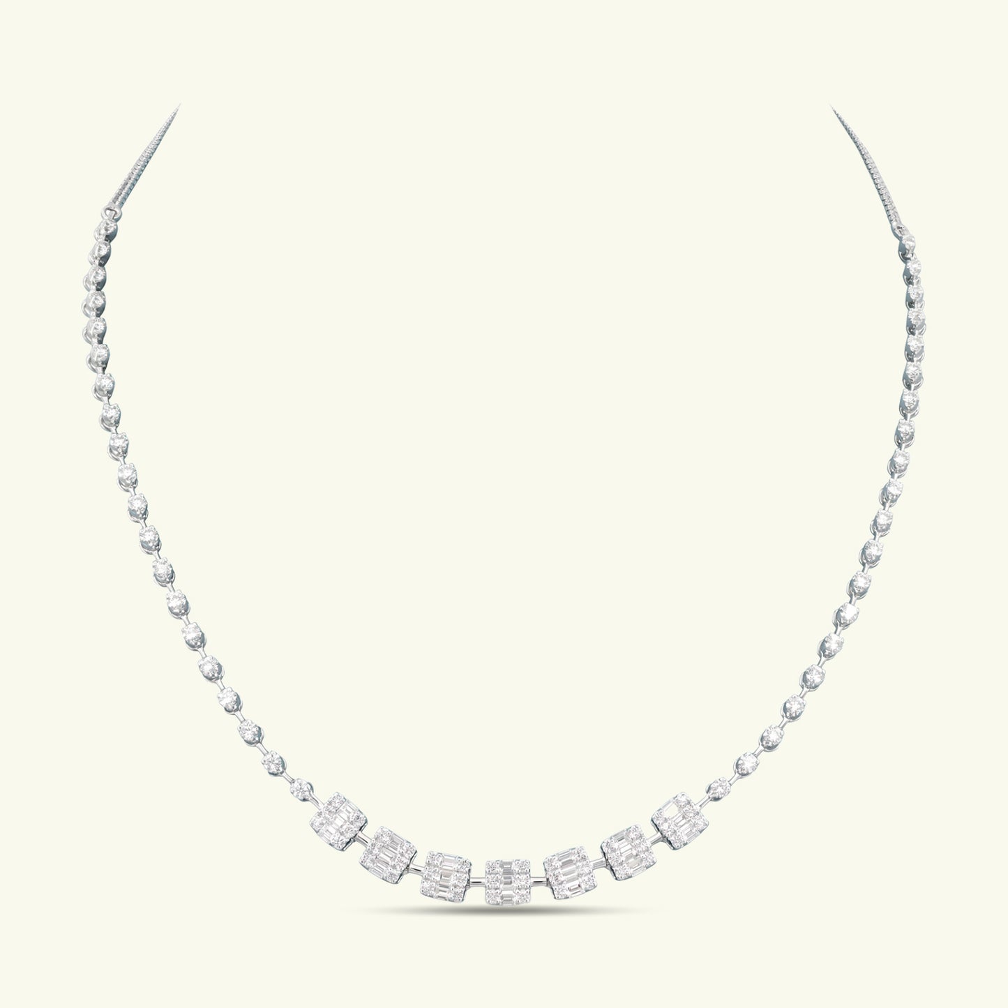 Leina Box Diamond Single Line Necklace