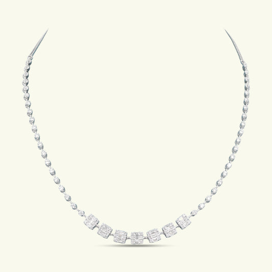 Leina Box Diamond Single Line Necklace