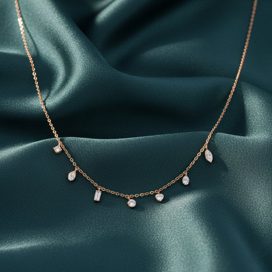Oriana Diamond Station Necklace