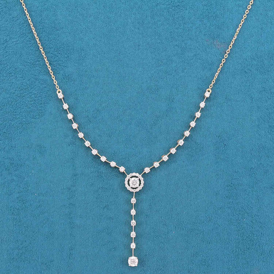 Zamira Halo Diamond Lariat Necklace