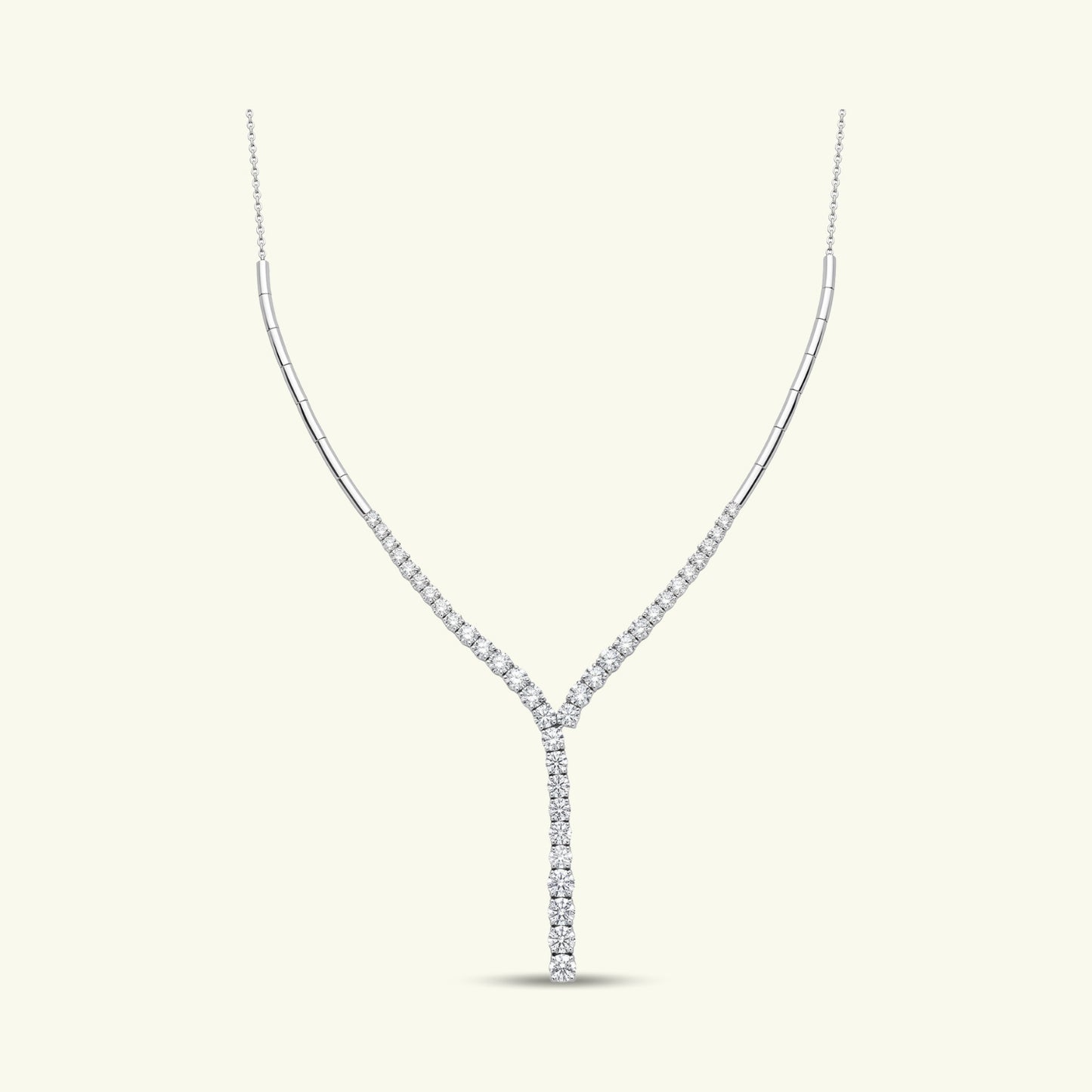 Serina Thread Diamond Lariat Necklace