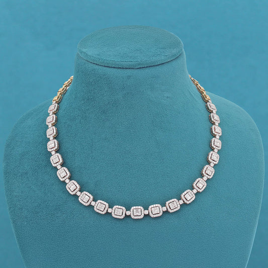 Noor Box Diamond Single Line Necklace
