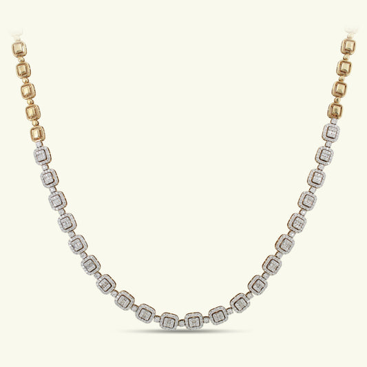 Noor Box Diamond Single Line Necklace