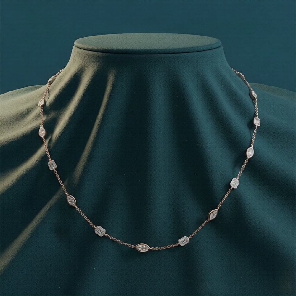 Mira Diamond Station Necklace