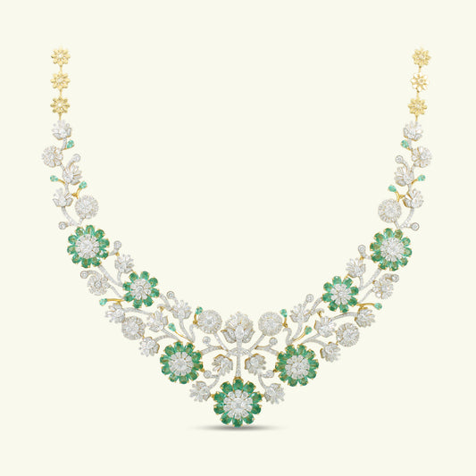 Gulbahar Emerald Diamond Necklace