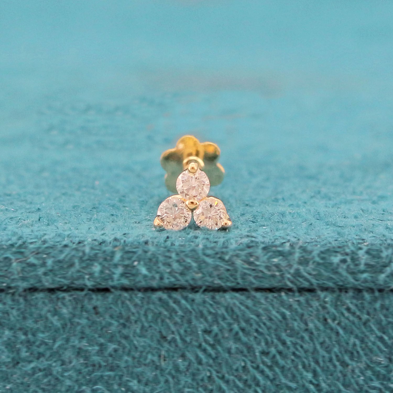 Priya Three Stone Diamond Nose Pin