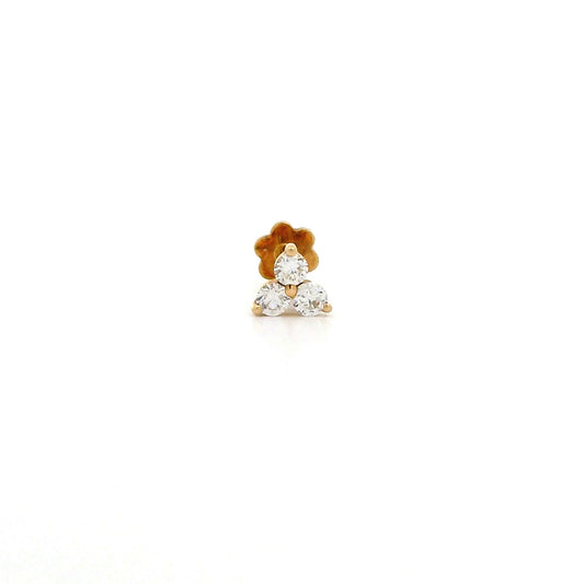 Priya Three Stone Diamond Nose Pin