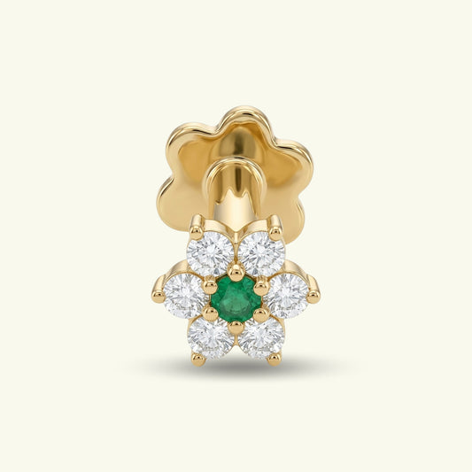 Reya Coloured Stone Diamond Nose Pin