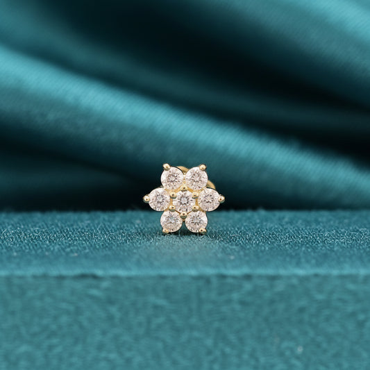Naira Floral Diamond Nose Pin