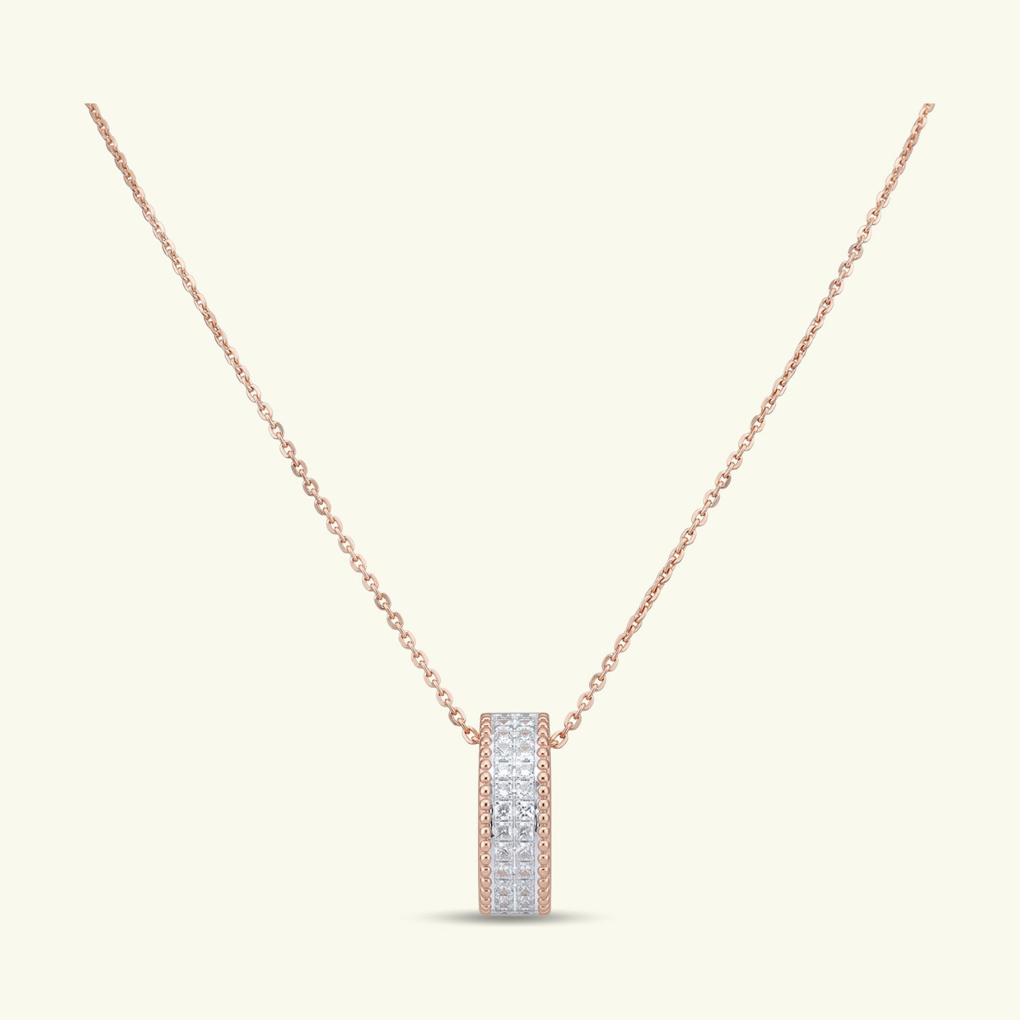 Tenra Crest Diamond Pendant and Chain