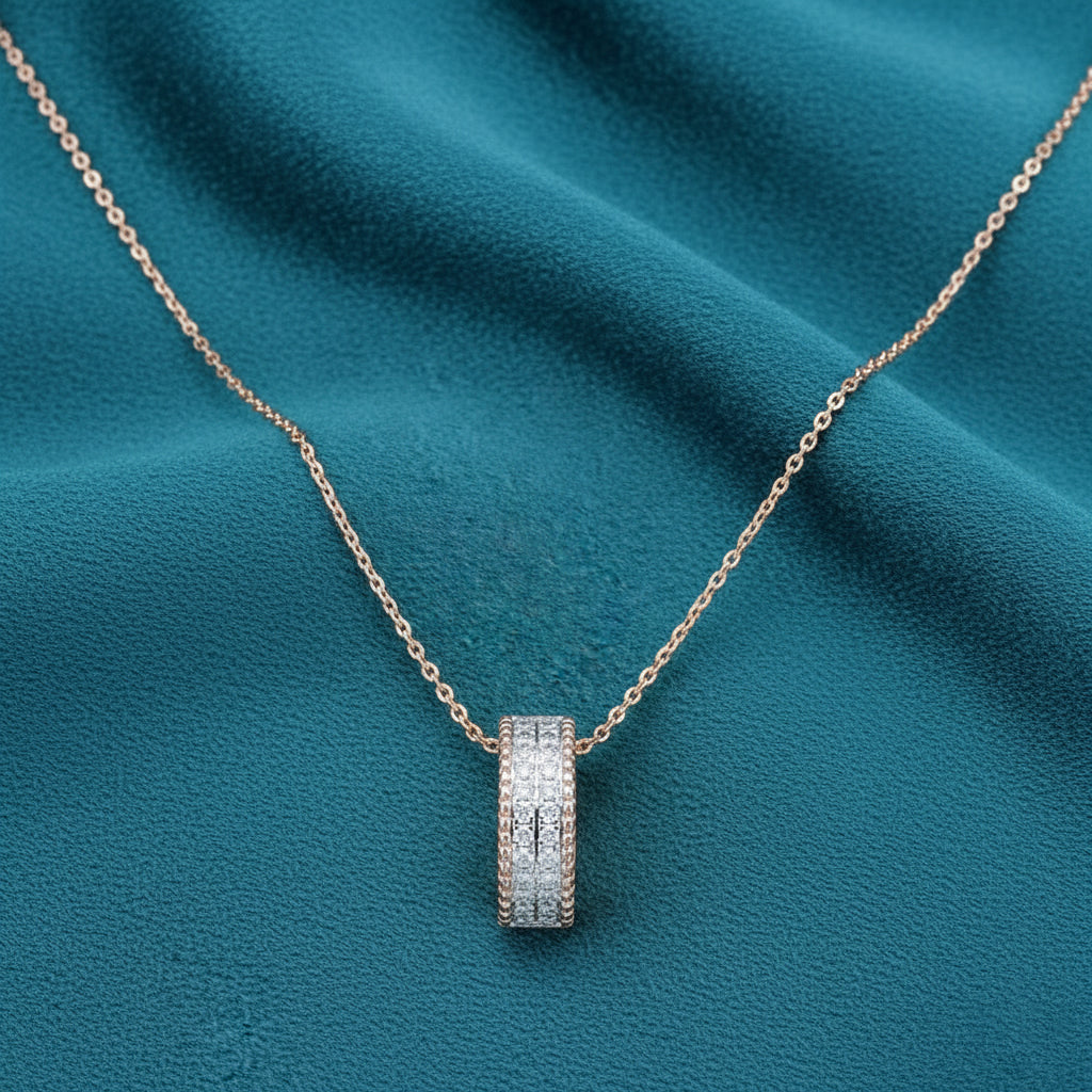 Tenra Crest Diamond Pendant and Chain