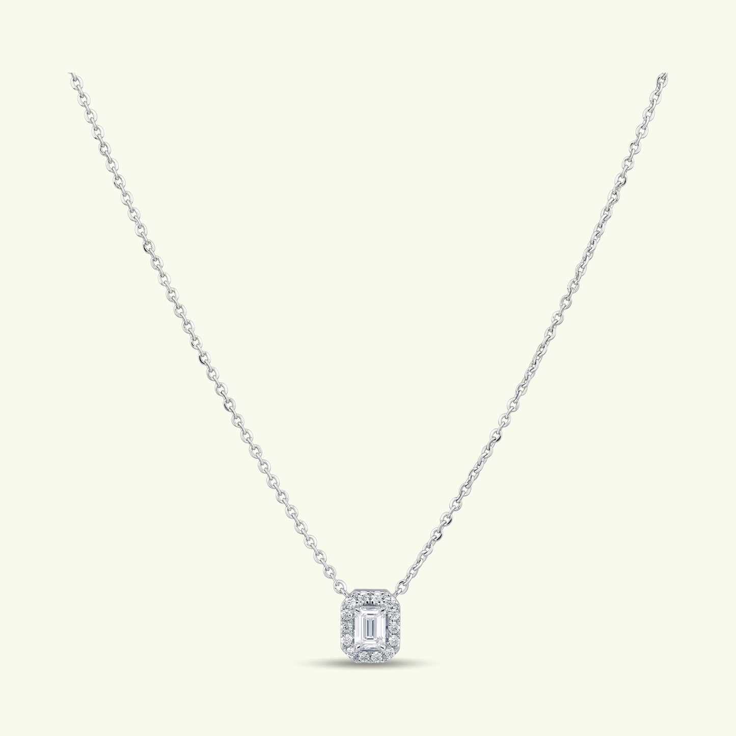 Sylora Halo Diamond Pendant and Chain