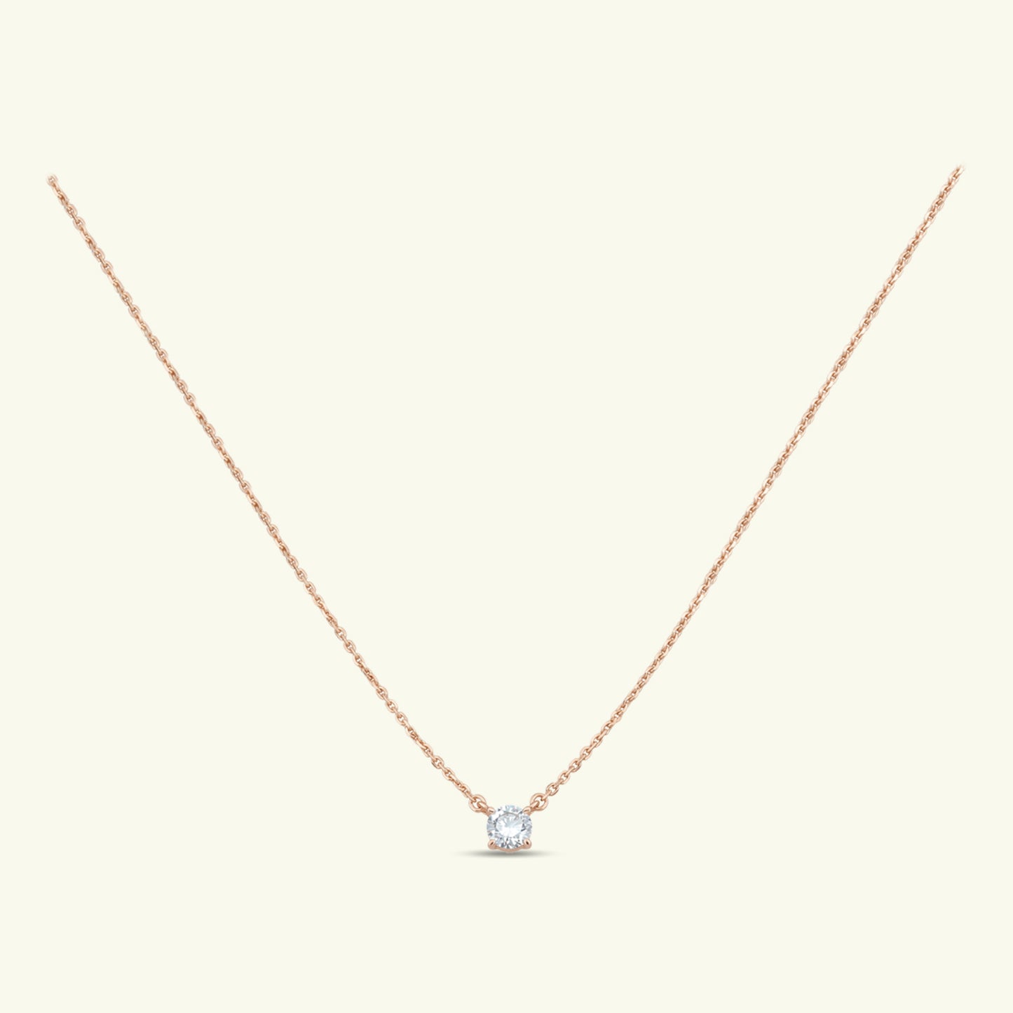 Avena Solitaire Diamond Pendant and Chain