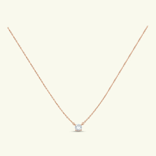 Avena Solitaire Diamond Pendant and Chain