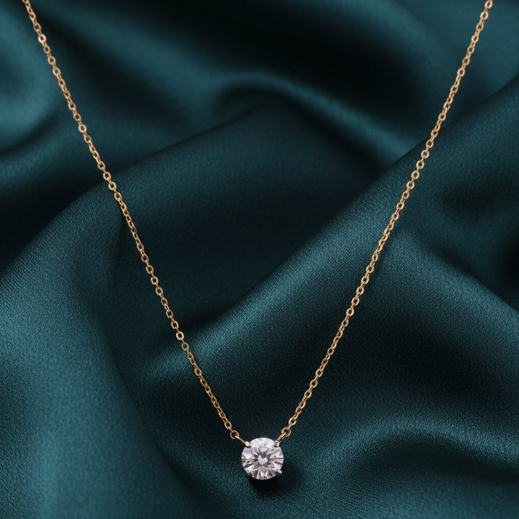 Lurien Flame Solitaire Pendant and Chain
