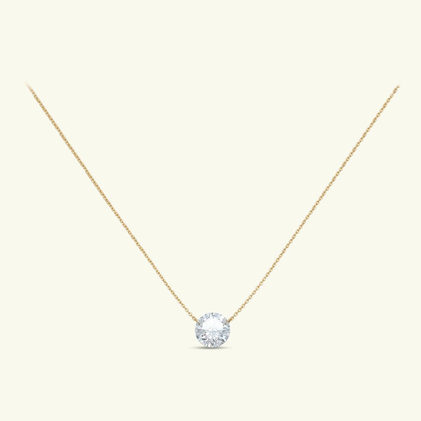 Seris Solitaire Diamond Pendant and Chain
