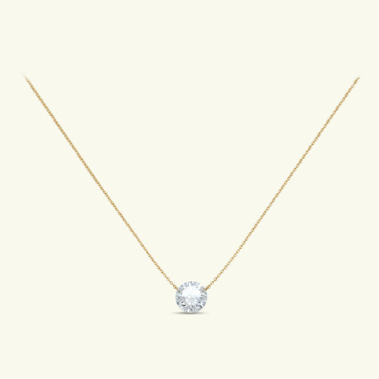 Seris Solitaire Diamond Pendant and Chain