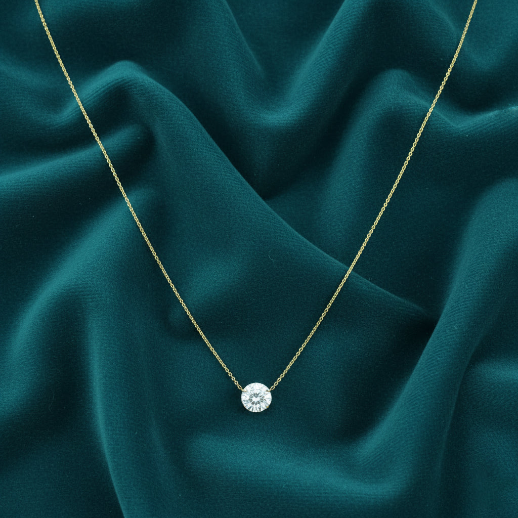 Seris Solitaire Diamond Pendant and Chain