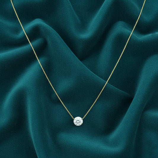 Seris Solitaire Diamond Pendant and Chain