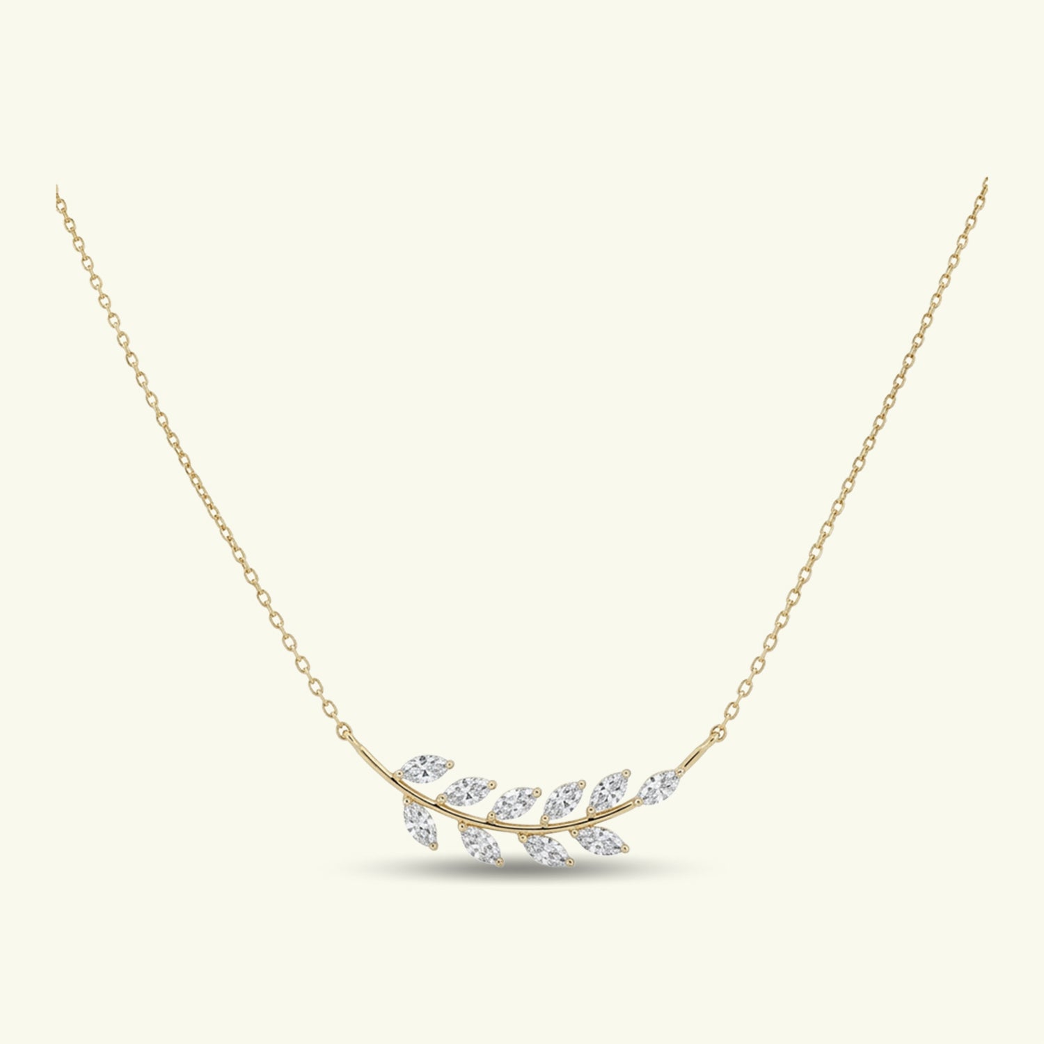  Aurelia Leaf Diamond Pendant with Chain 
