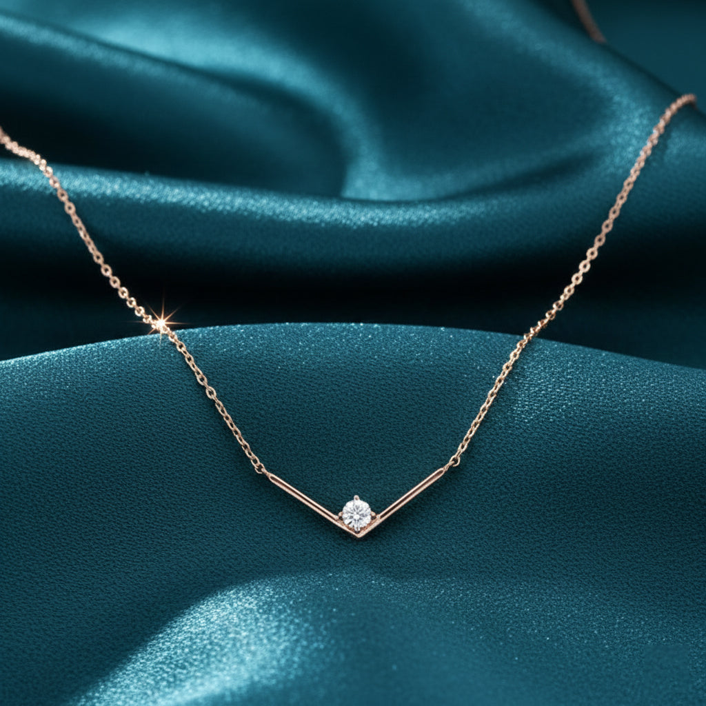 Silen Solitaire Diamond Pendant with chain