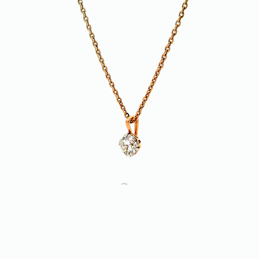 Elrin Solitaire Diamond Pendant with chain